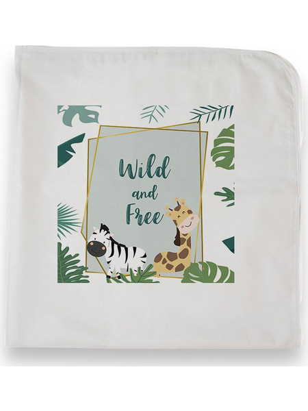 Bonjour Bebe Jungle Wild and Free Πάνα Αγκαλιάς Χασέ Λευκή 75x75cm