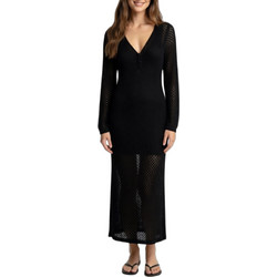 Vero Moda Maxi Καλοκαιρινό Βραδινό Φόρεμα Πλεκτό Μαύρο 10332052
