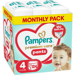 Pampers Premium Care Pants Πάνες Βρακάκι No4 9-15kg 124τμχ