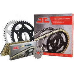 JT Σετ Αλυσίδα Χρυσή & Γρανάζια Κίνησης 42T 14T 428 HPO O-Ring 108 Links για Modenas X-Cite 135