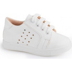 Gorgino Βαπτιστικά Sneakers για Αγόρι Δερμάτινα Ανατομικά Λευκά 3119-3