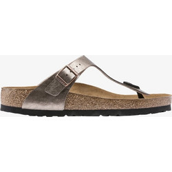 Birkenstock Gizeh Δερμάτινες Γυναικείες Σαγιονάρες Ανατομικές Αντιολισθητικές Χρυσές 1016144
