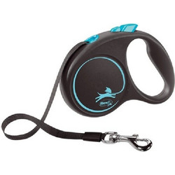 Flexi Black Design Πτυσσόμενο Λουρί Σκύλου έως 15kg 5m Μαύρο Γαλάζιο