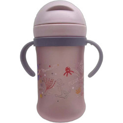 Alpin Mermaid Παιδικό Παγούρι Πλαστικό BPA Free με Καλαμάκι Ροζ 450ml