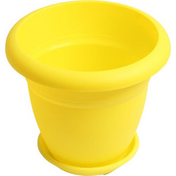 Micplast No79 Γλάστρα Εξωτερικού Χώρου Στρογγυλή Πλαστική Κίτρινη 24x20cm