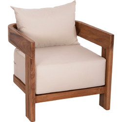 HomeMarkt Kioto Πολυθρόνα Κήπου Μασίφ Ξύλο Καφέ Μπεζ HM6380