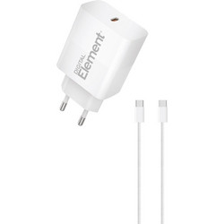 Element CH-250C Φορτιστής με Καλώδιο USB-C με Θύρα USB-C 30W Power Delivery