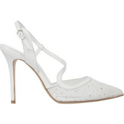 Mourtzi Γόβες Slingback με Τακούνι Στιλέτο Λευκές 10/1004187
