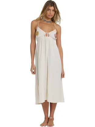 Billabong Wave Haze Midi Καλοκαιρινό Καθημερινό Φόρεμα Μεταξωτό Εκρού 24B134520-SCS