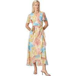 Passager Midi Καλοκαιρινό Βραδινό Φόρεμα Floral Κρουαζέ Εκρού 71099-061
