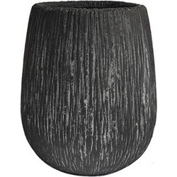 Plastona Γλάστρα Στρογγυλή Πήλινη Μαύρη 34x40cm 00.03.35569