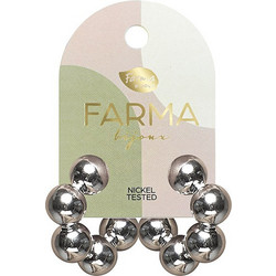 Farma Bijoux Γυναικεία Σκουλαρίκια Κρίκοι από Ορείχαλκο Ασημί 104337