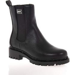 DKNY Rick 2 Γυναικεία Μποτάκια Chelsea Δερμάτινα Μαύρα με Χοντρό Χαμηλό Τακούνι K4421635