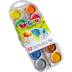 Toy Color Pearly Σετ Νερομπογιές με Πινέλο 12 Χρώματα 220.767