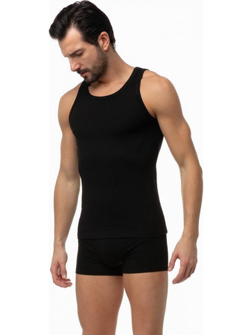 Minerva Αμάνικο Ανδρικό Φανελάκι Bamboo Μαύρο 90-10720