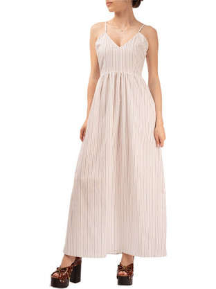 Vero Moda Maxi Καλοκαιρινό Καθημερινό Φόρεμα Εκρού 10348022