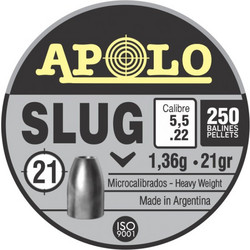 Apolo Βολίδες Slugs Αεροβόλου 5.5mm 1.36g / 21gr 250τμχ