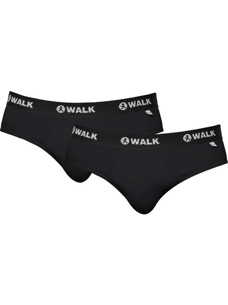 Walk Ανδρικά Σλιπ Βαμβακερά Μαύρα 2Pack W1769-202
