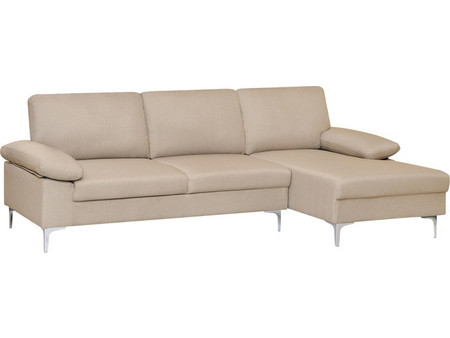 HomeMarkt Γωνιακός Καναπές Δεξιά Γωνία Εκρού 263x133x85cm HM3340.02R