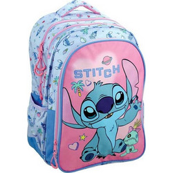 Gim Stitch Scrapbook Σχολική Τσάντα Πλάτης Δημοτικού Γαλάζια Ροζ 342-04031