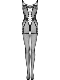 Livco Corsetti Nepthune Ολόσωμο Καλσόν Διχτυωτό με Ανοιχτό Καβάλο Μαύρο LC20369