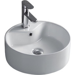 Inter Ceramic Επικαθήμενος Νιπτήρας Μπάνιου Στρογγυλός Πορσελάνης 46.5x17cm Λευκός 4301011040010