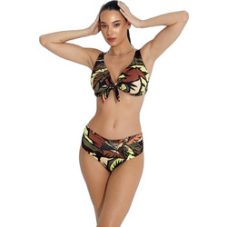 Bluepoint Bikini Top Τριγωνάκι Μαύρο Καφέ Lime 26066070E-02