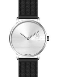 American Polo Eclipse Γυναικείο Ρολόι με Μαύρο Καουτσούκ Λουράκι APSSW103G