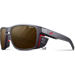Julbo SHIELD Ανδρικά Γυαλιά Ηλίου Τετράγωνα Κοκάλινα Μαύρα με Καφέ Φακό