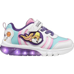 Geox Looney Tunes Παιδικά Sneakers με Φωτάκια Λευκά Λιλά Γαλάζια J66LPA05411M0406