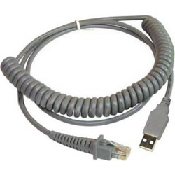 Datalogic CAB-424E Καλώδιο Spiral RJ45 to USB-A 2.74m Grey