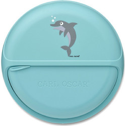 Carl Oscar SnackDISC Δελφίνι Πλαστικό Παιδικό Δοχείο Φαγητού Γαλάζιο