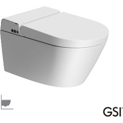 GSI Pura 59 Swirlflush Λεκάνη Τουαλέτας Κρεμαστή χωρίς Καζανάκι με Κάλυμμα & Μπιντέ Λευκή 500-7418K-301