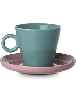 Estia Echo New Bone Φλιτζάνι Espresso Πορσελάνης Τιρκουάζ Ροζ 100ml 07-35495