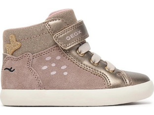 Geox Gisli Παιδικά Sneakers Μποτάκια Ροζ Χρυσά B661MA022NFC5005