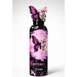 Graffiti Xscape Butterfly Παιδικό Παγούρι Θερμός Ανοξείδωτο Μαύρο Ροζ 500ml