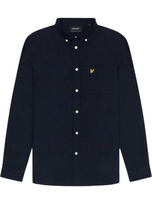 Lyle & Scott Ανδρικό Πουκάμισο Βαμβακερό Μακρυμάνικο Κανονική Γραμμή Navy Μπλε LW2112V-Z271