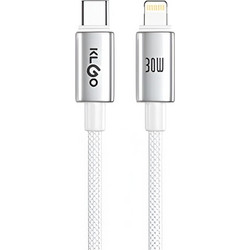 KLGO S-139 Braided USB-C to Lightning Cable 30W 1m White