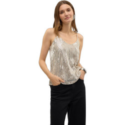 Vero Moda Γυναικείο Χειμερινό Top με Παγιέτες Μπεζ 10317121