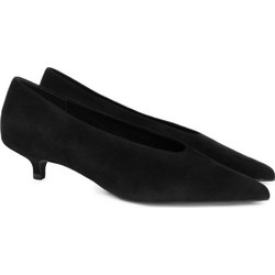 Corina Γόβες Suede με Λεπτό Χαμηλό Τακούνι Μαύρες M6695