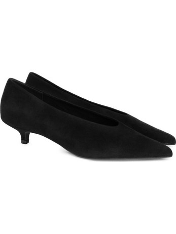 Corina Γόβες Suede με Λεπτό Χαμηλό Τακούνι Μαύρες M6695