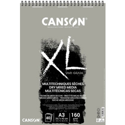 Canson XL Sand Grain Grey Μπλοκ Σχεδίου A3 Mixed Media 160gr/m² 40 Φύλλα