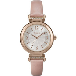 Timex Γυναικείο Ρολόι με Ροζ Δερμάτινο Λουράκι TW2W96300