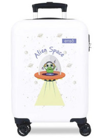 Joumma Enso Alien Space Παιδική Βαλίτσα Καμπίνας 55x33x20cm με 4 Ρόδες Λευκή