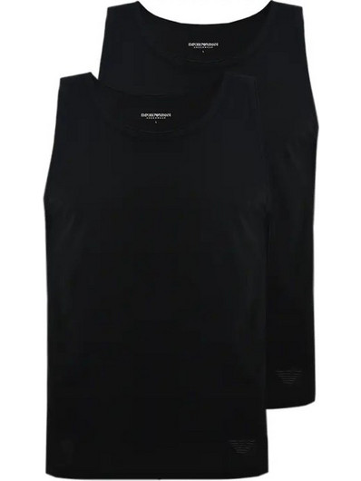 Emporio Armani Αμάνικα Ανδρικά Φανελάκια Βαμβακερά Σετ 2Pack Μαύρα EM005315AF24322-MC005