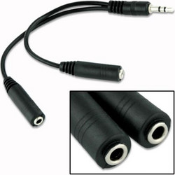 Powertech CAB-J011 Αντάπτορας Ήχου 3.5mm Male to 2x 3.5mm Male 20cm