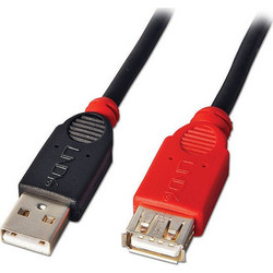 Lindy 42817 Καλώδιο USB-A Male 2.0 to USB-A Female 5m Black Red