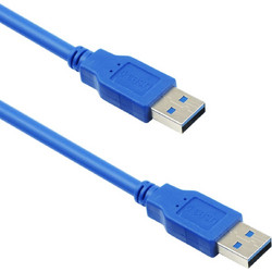 Detech 18143 Καλώδιο USB-A Male 3.0 to USB-A Male 1.5m Blue