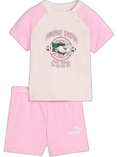 Puma Minicats Βρεφικό Σετ για Κορίτσι Καλοκαιρινό Μπεζ Ροζ 693289-21