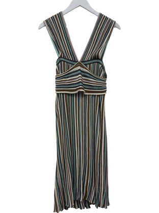 Missoni Midi Καλοκαιρινό Βραδινό Φόρεμα Μεταξωτό Πολύχρωμο 5DC9A080-MM1496